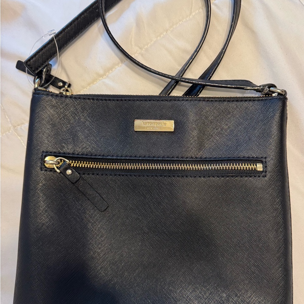 Kate Spade Black Crossbody Bag with Gold Accents